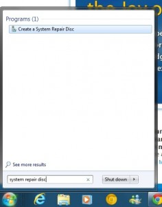 how to create a system repair disc